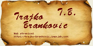 Trajko Branković vizit kartica